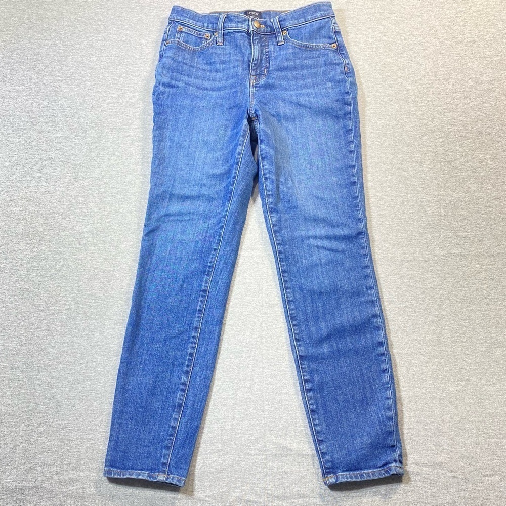 J. Crew Skinny Jeans Women's Size 26 Blue Cropped High Rise Stretch Casual Denim